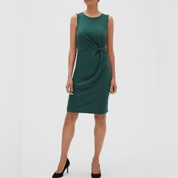 Gap deep teal green twist side dress size large - Picture 1 of 7